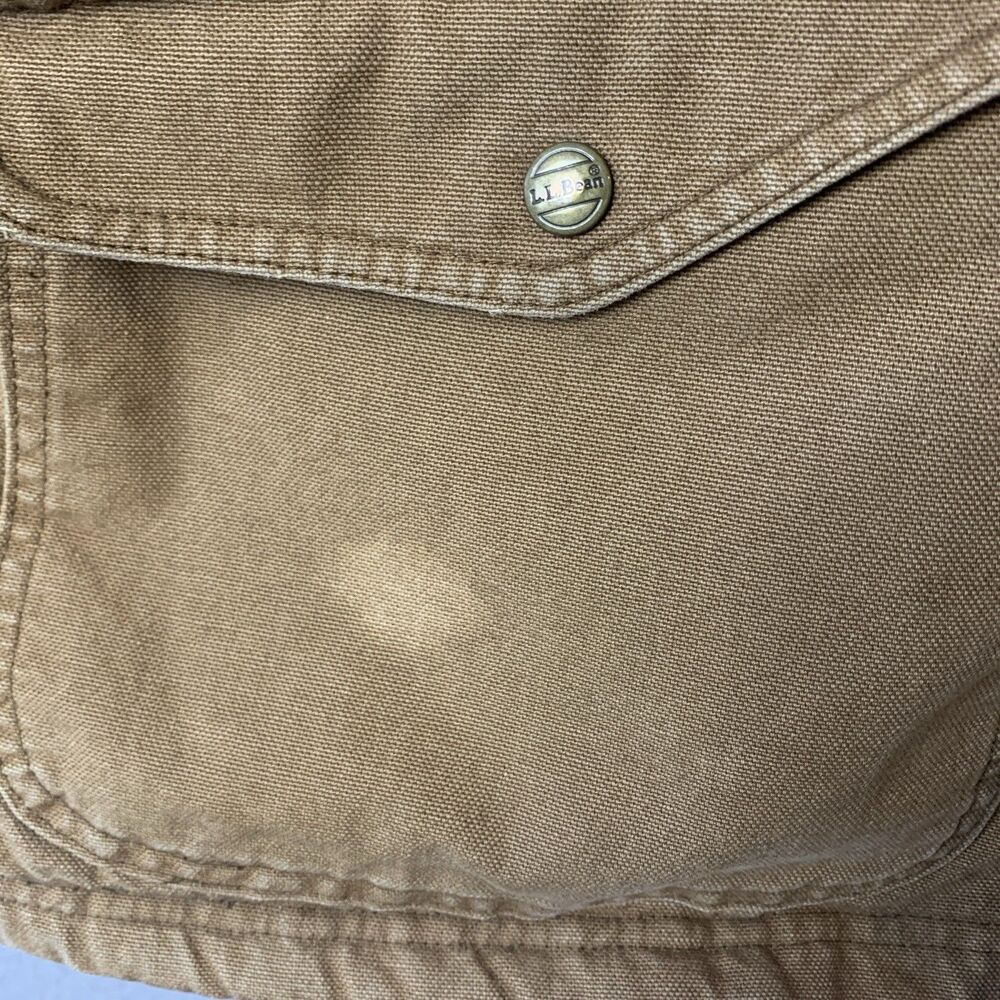 LL Bean Shearling Lined Chore Field Jacket Large? Brown Corduroy Trim Workwear - Picture 5 of 12